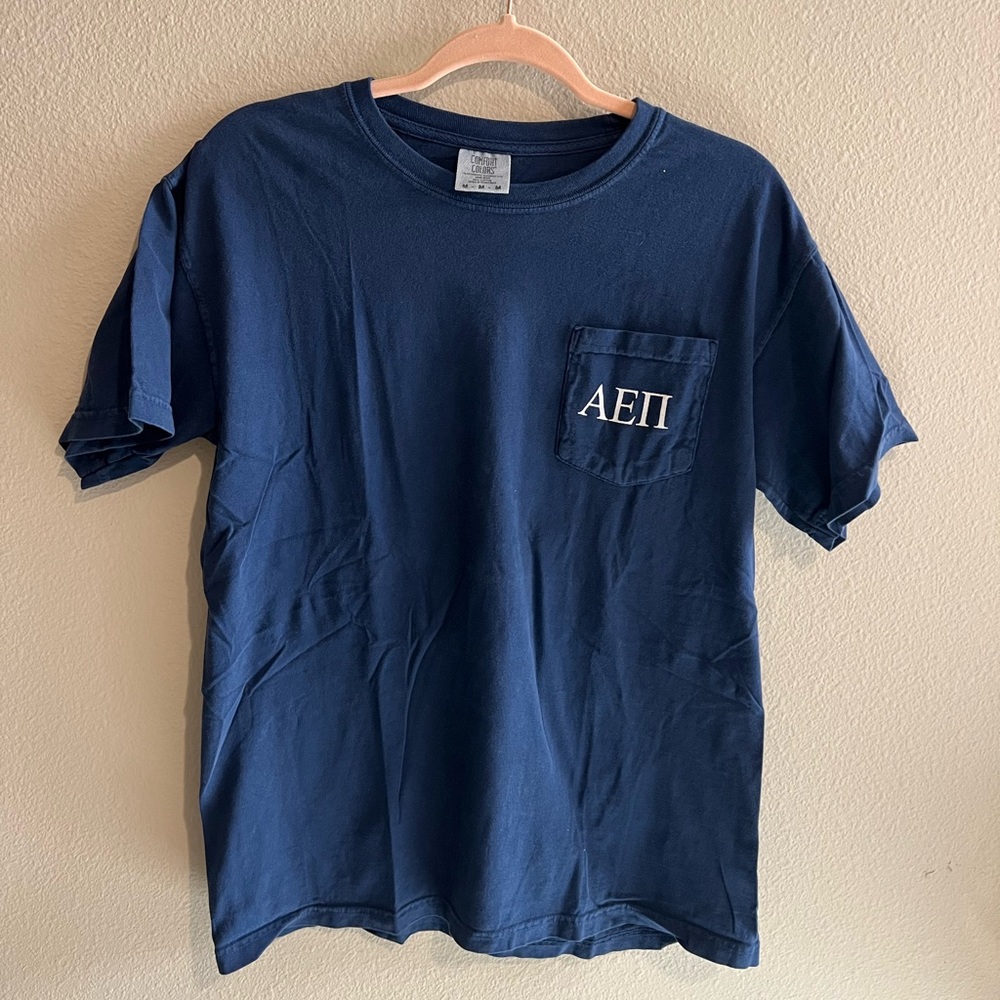 Navy Blue Alpha Epsilon Pi Men's Shirt with Pocket